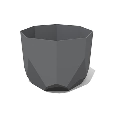 Bloem Bloem Tuxton 8.125 in. H X 8.25 in. W Resin Geometric Planter Charcoal TXT08908